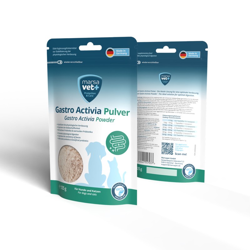 Marsavet Gastro Activia Powder – Supplément alimentaire diététique pour chiens et chats, soutient la digestion et normalise le tractus gastro-intestinal – image 3