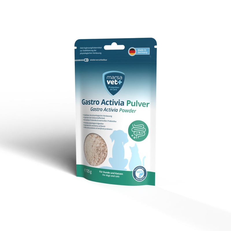 Marsavet Gastro Activia Powder – Supplément alimentaire diététique pour chiens et chats, soutient la digestion et normalise le tractus gastro-intestinal