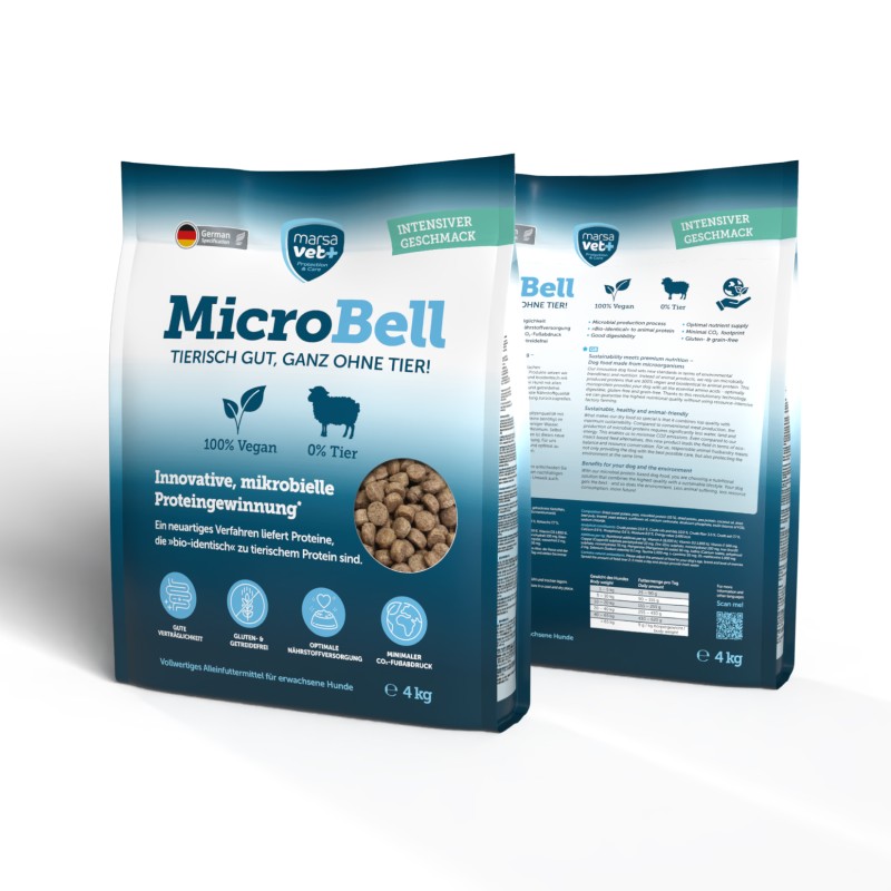 Marsavet MicroBell – Aliments pour chiens végan 4 kg – packaging