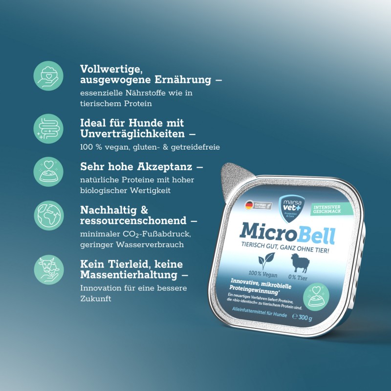 MicroBell Cibo umido 300 g – label detail