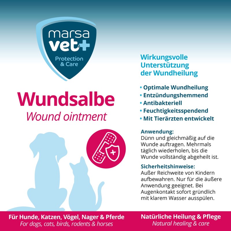 Marsavet wondzalf – wondgenezing huisdieren 30 ml – label